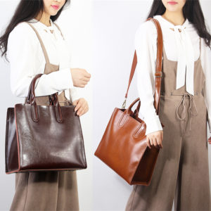 Damen Handtasche Shopper (aus echtem Leder) 4 Farben
