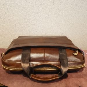 Laptoptasche aus Leder (braun/dunkelbraun) – braun
